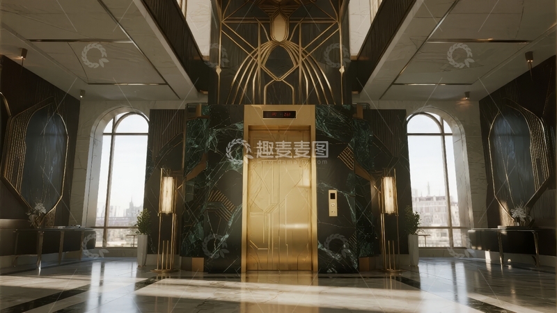 高清大图下载【趣麦麦图】豪华现代电梯厅设计展示