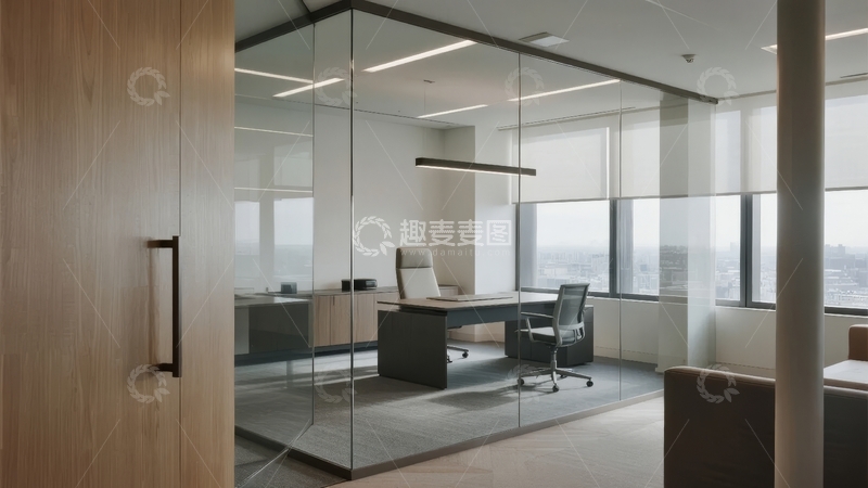 高清大图下载【趣麦麦图】现代办公室内部设计展示宽敞明亮的工作空间
