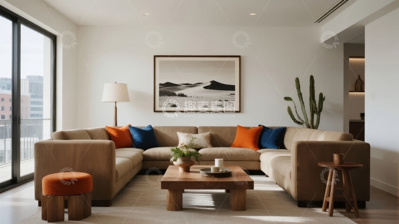 高清大图下载【趣麦麦图】现代简约风格客厅布置温馨舒适