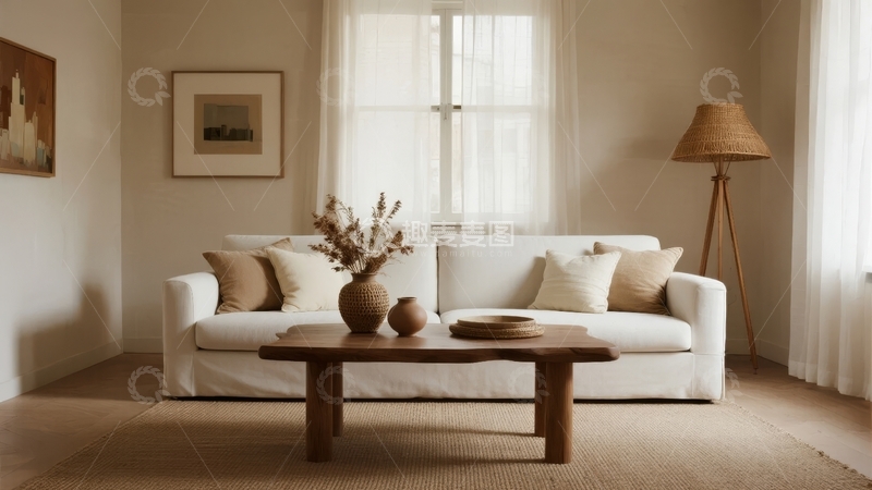 高清大图下载【趣麦麦图】简约风格客厅布置温馨舒适