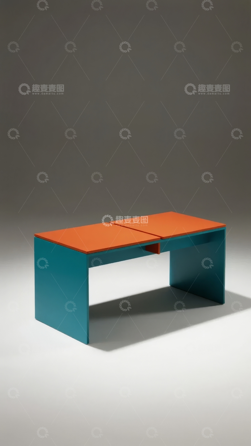 高清大图下载【趣麦麦图】现代简约风格橙蓝双色长桌