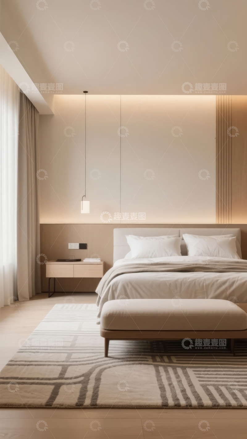 高清大图下载【趣麦麦图】现代简约风格卧室设计温馨舒适