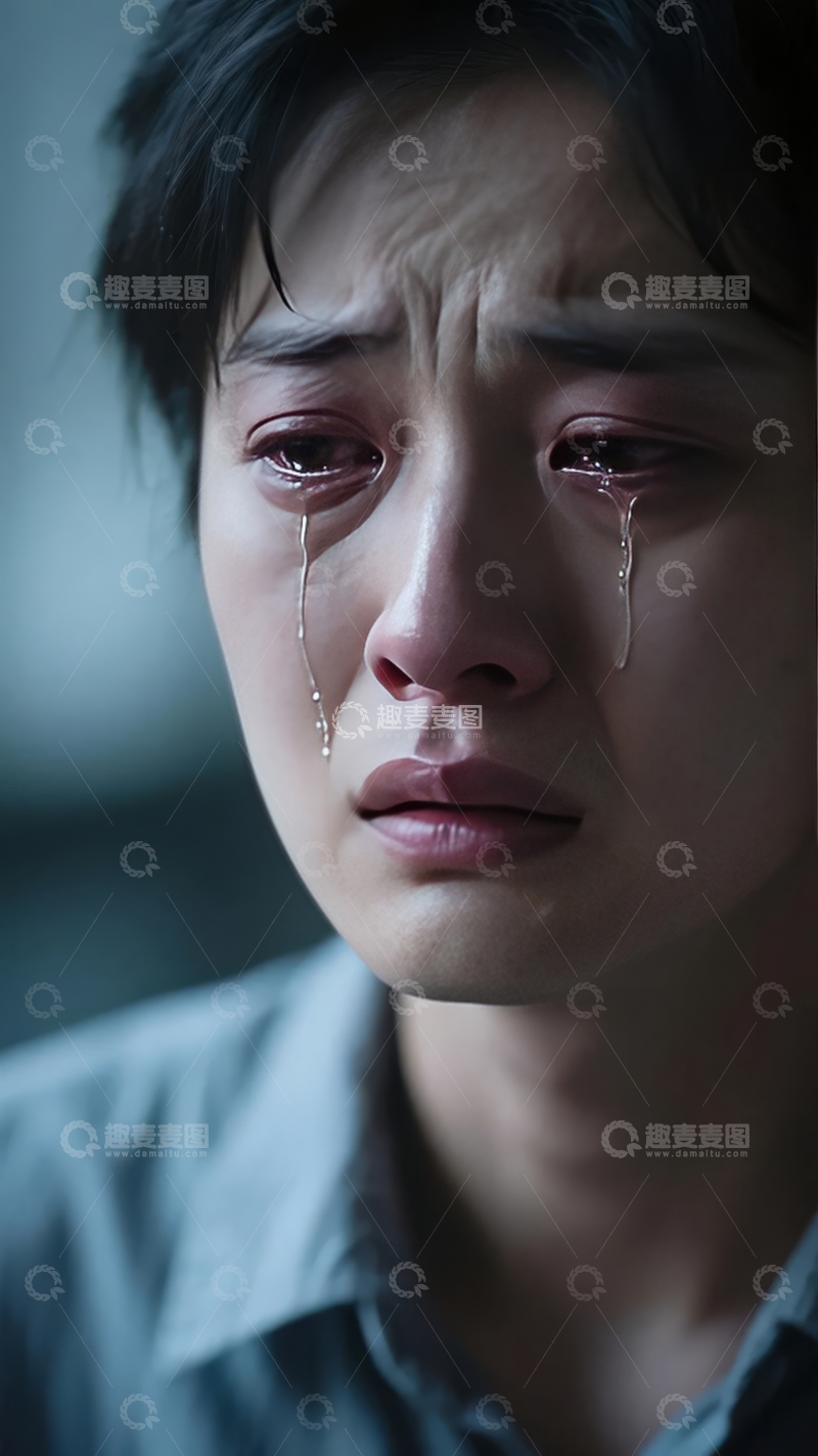 高清大图下载【趣麦麦图】悲伤女子泪流满面特写