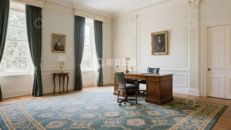 高清大图下载【趣麦麦图】典雅古典风格书房内景陈设