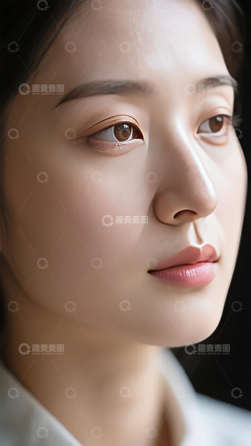 高清大图下载【趣麦麦图】特写镜头下的女性面部细节展现