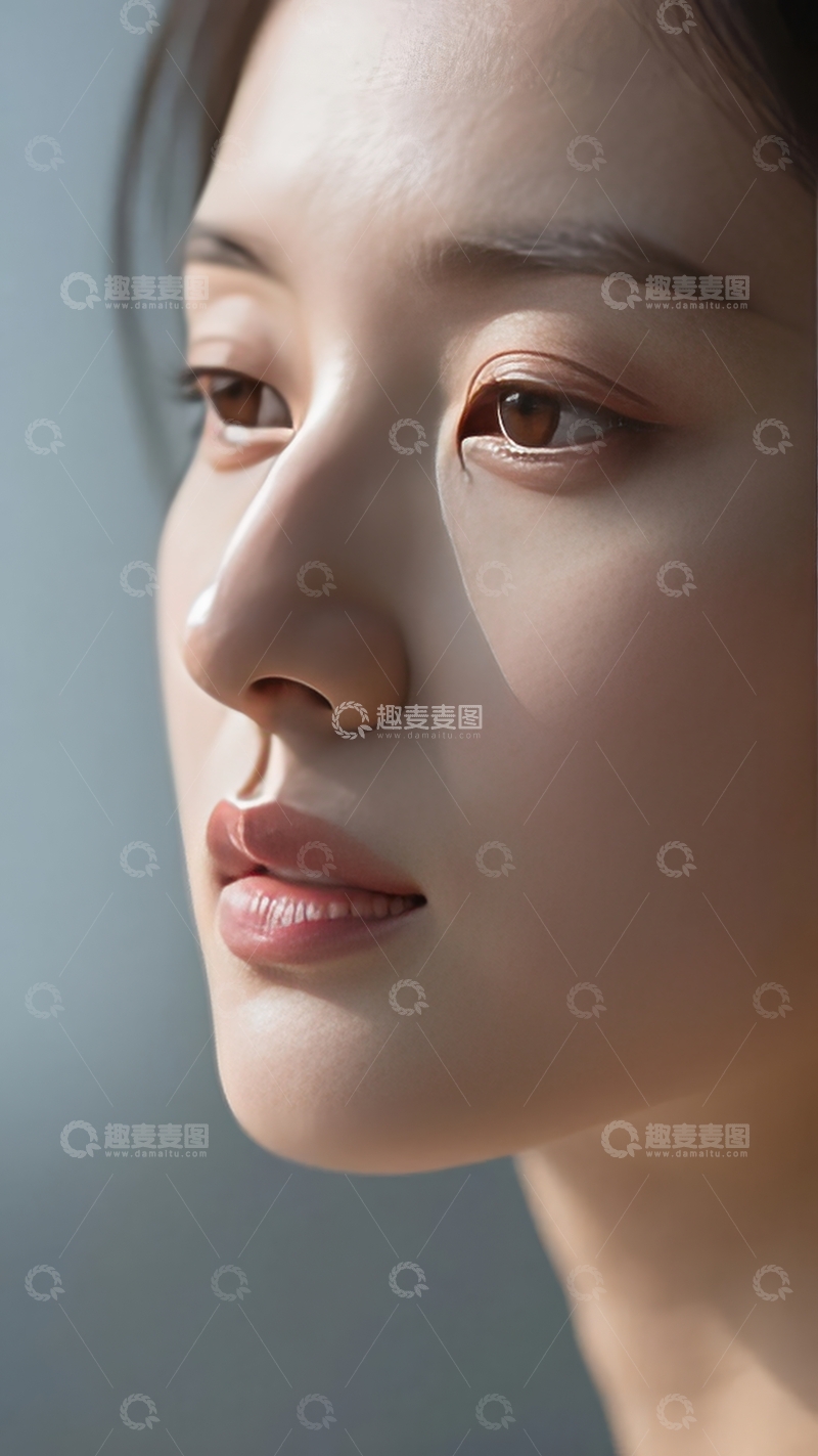 高清大图下载【趣麦麦图】特写镜头下的女性侧脸展现自然之美