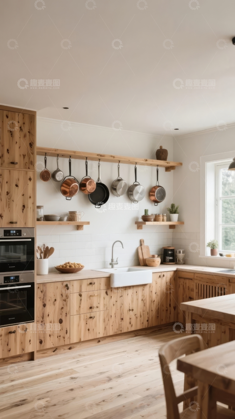 高清大图下载【趣麦麦图】现代简约风格木质厨房设计