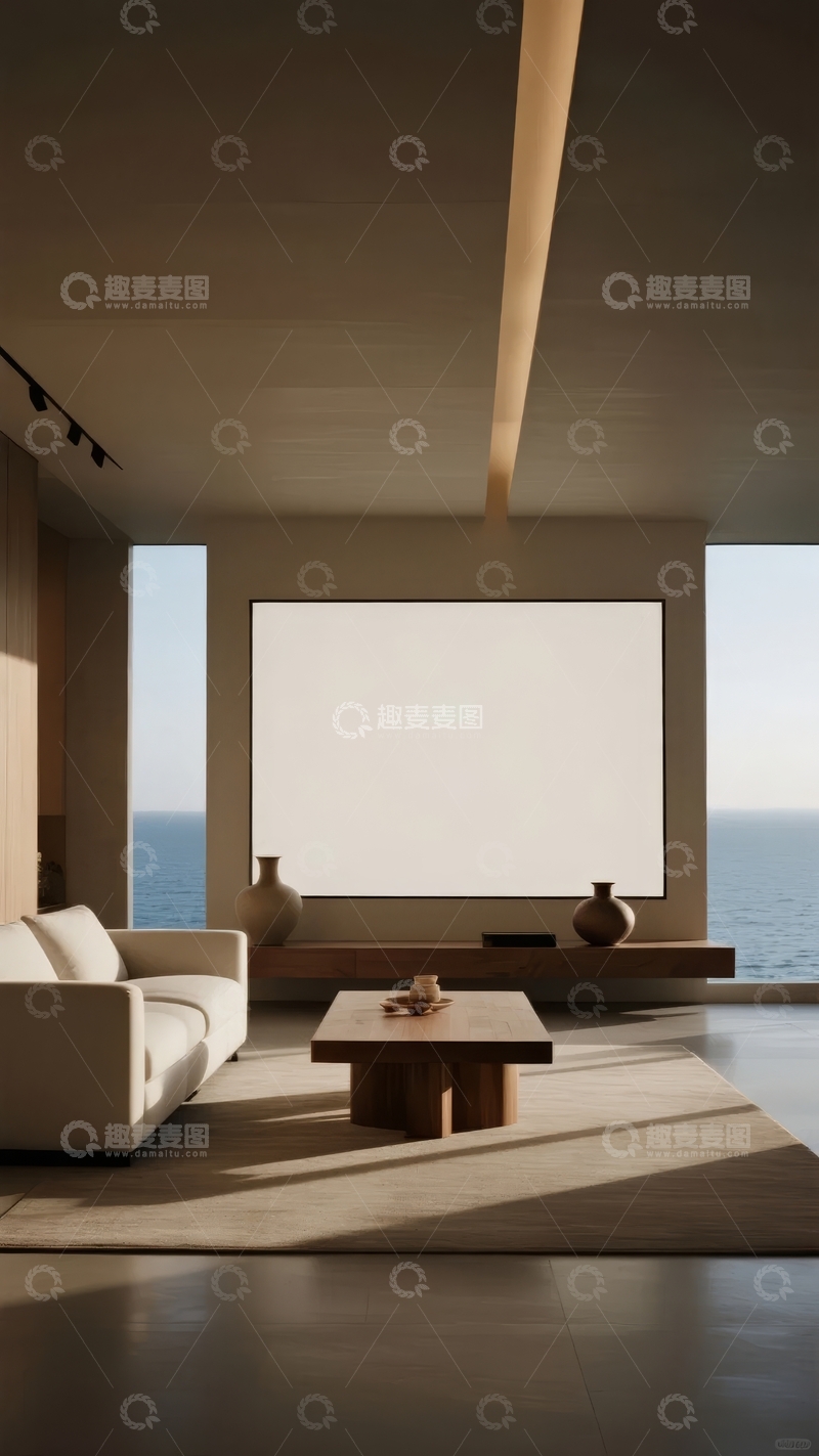 高清大图下载【趣麦麦图】现代简约客厅海景视野室内设计