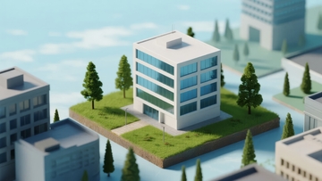 现代建筑模型展示绿色生态办公环境