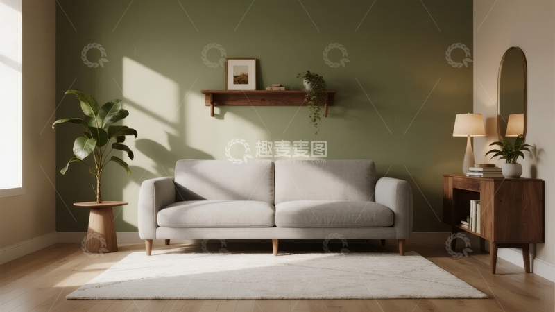 高清大图下载【趣麦麦图】现代简约客厅布置阳光洒落温馨舒适