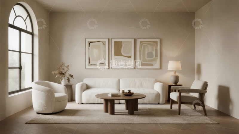高清大图下载【趣麦麦图】现代简约风格客厅布置温馨舒适