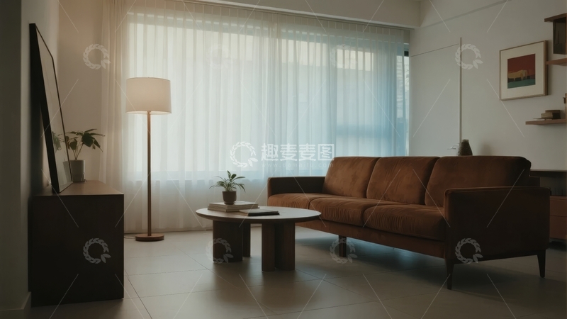 高清大图下载【趣麦麦图】现代简约风格客厅布置温馨舒适