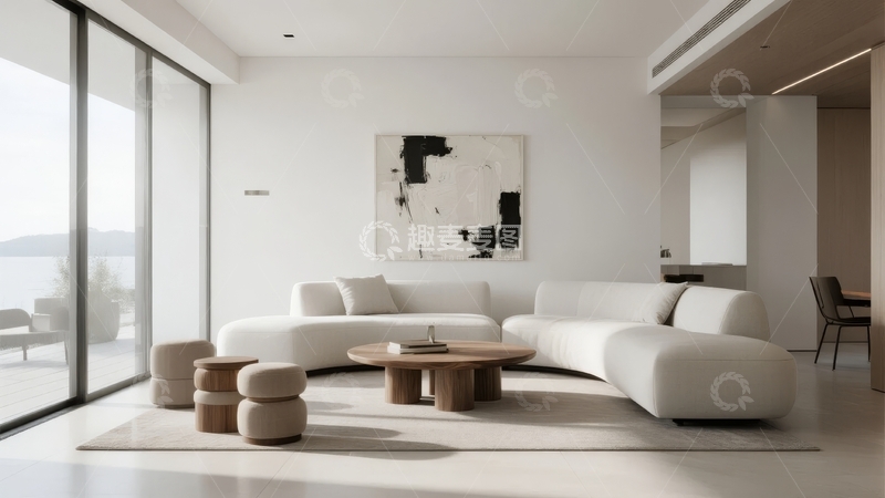 高清大图下载【趣麦麦图】现代简约风格客厅设计宽敞明亮