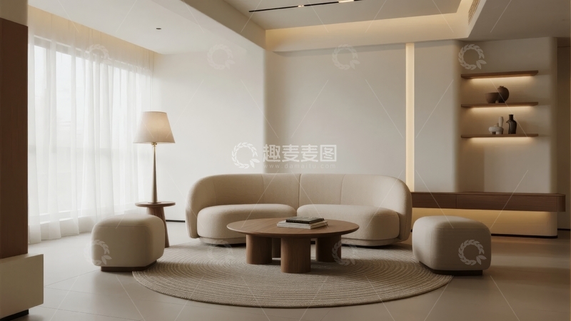 高清大图下载【趣麦麦图】现代简约风格客厅设计温馨舒适