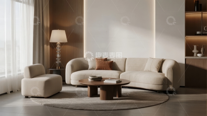 高清大图下载【趣麦麦图】现代简约风格客厅布置温馨舒适