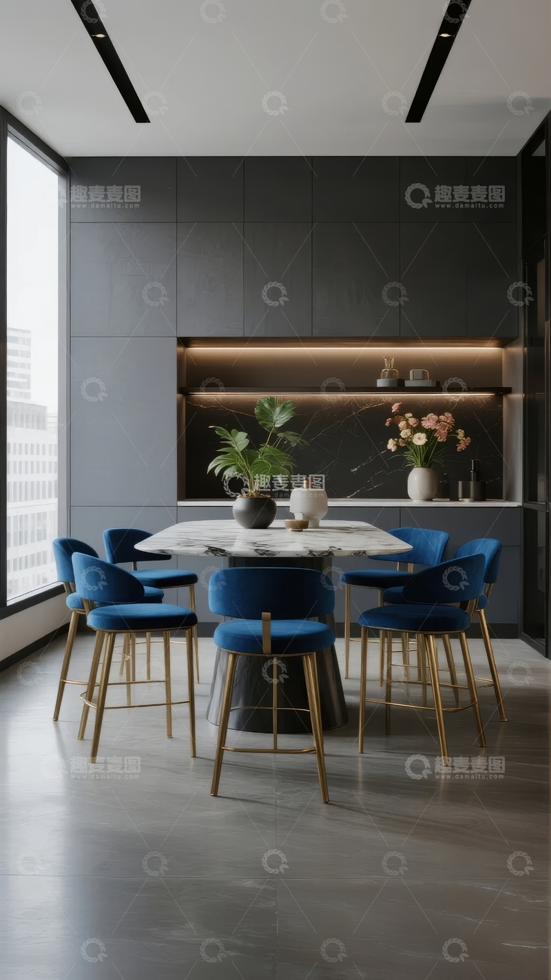 高清大图下载【趣麦麦图】现代简约风格餐厅空间设计
