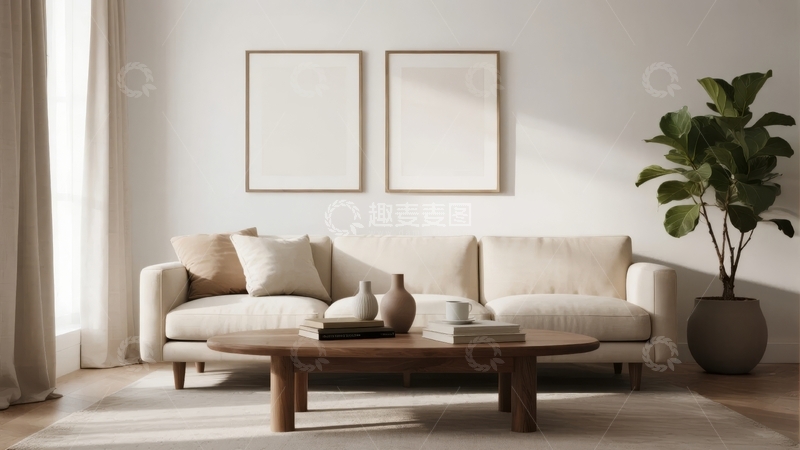 高清大图下载【趣麦麦图】现代简约风格客厅布置温馨舒适
