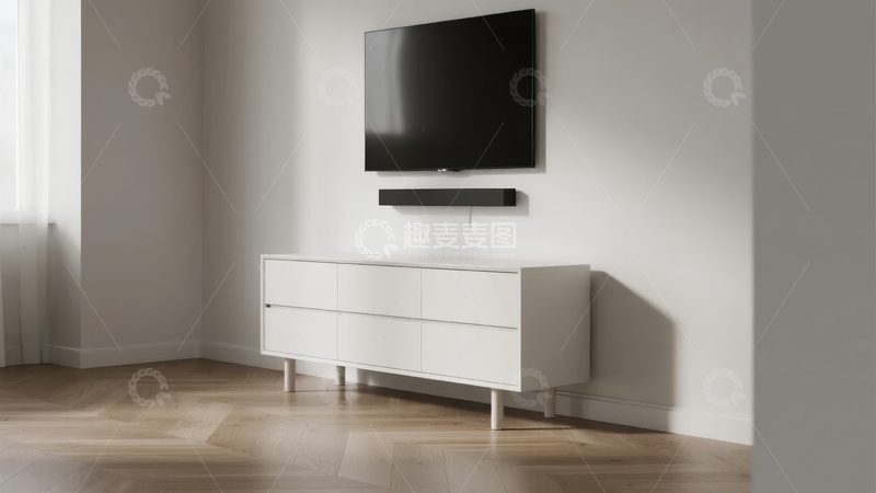 高清大图下载【趣麦麦图】现代简约客厅电视与音响组合展示