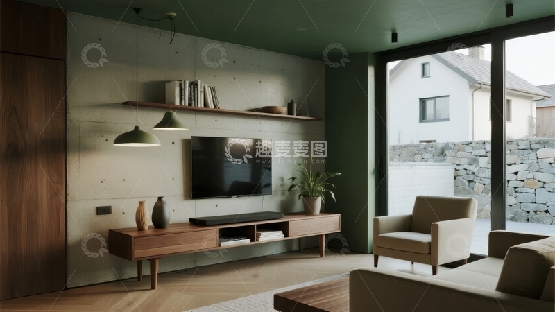 高清大图下载【趣麦麦图】现代简约风格客厅电视墙设计