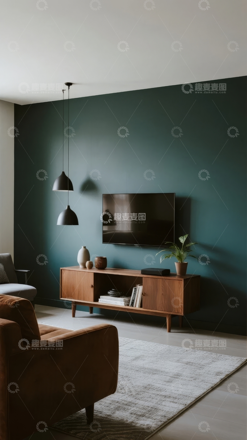 高清大图下载【趣麦麦图】现代简约客厅电视墙设计温馨舒适
