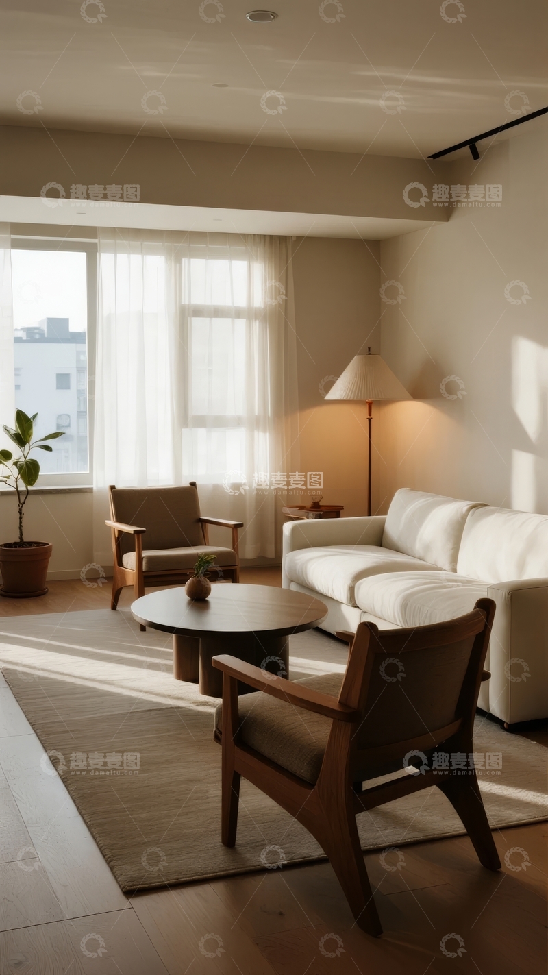 高清大图下载【趣麦麦图】现代简约风格客厅阳光明媚舒适宜人