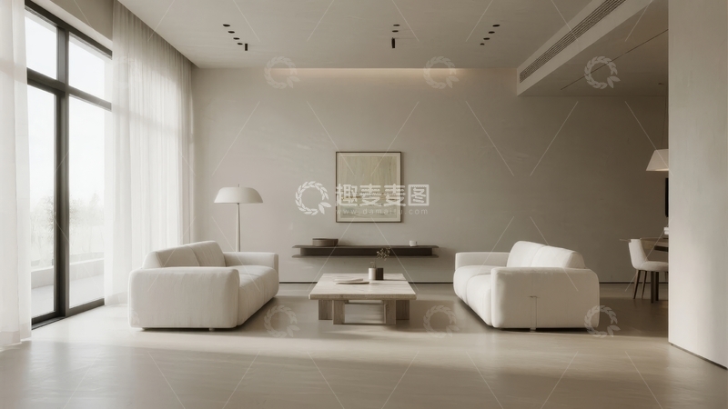 高清大图下载【趣麦麦图】现代简约风格客厅设计宽敞明亮