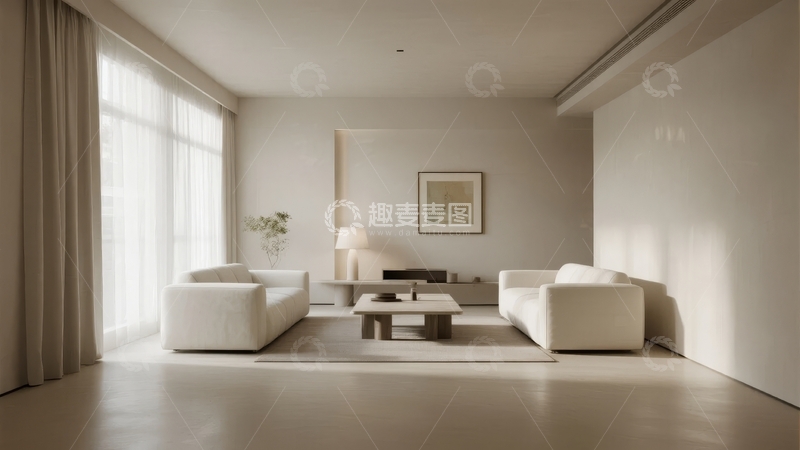 高清大图下载【趣麦麦图】现代简约风格客厅设计宽敞明亮
