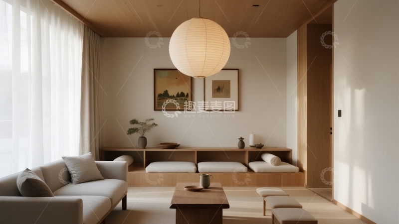 高清大图下载【趣麦麦图】现代简约日式风格客厅设计
