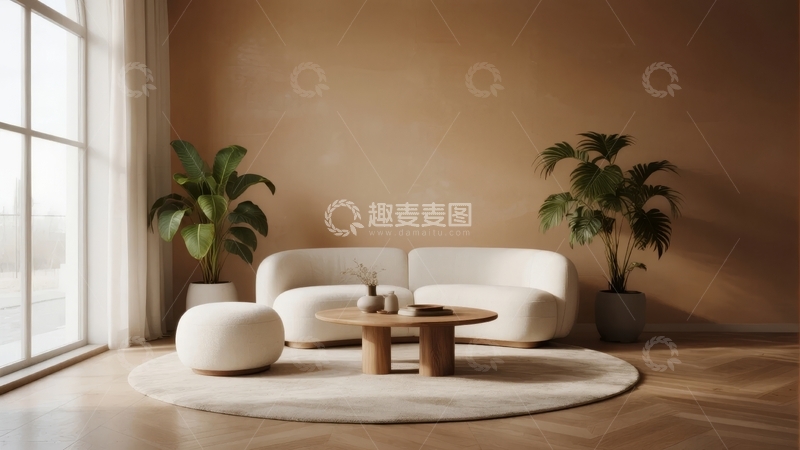高清大图下载【趣麦麦图】现代简约风格客厅布置温馨舒适