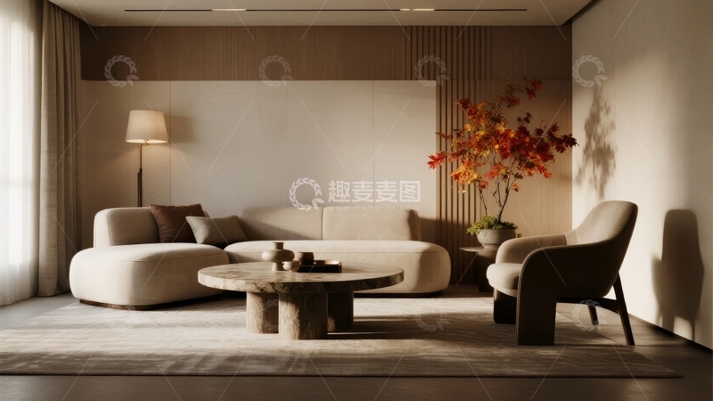 高清大图下载【趣麦麦图】现代简约风格客厅布置温馨舒适