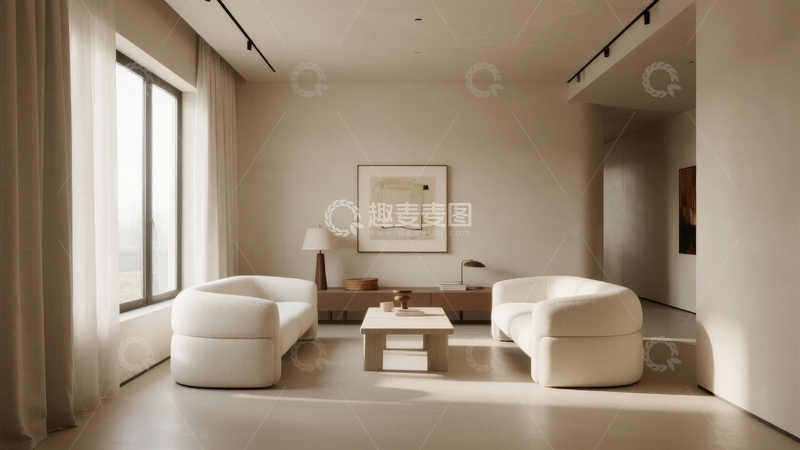 高清大图下载【趣麦麦图】现代简约风格客厅设计光线充足家具舒适