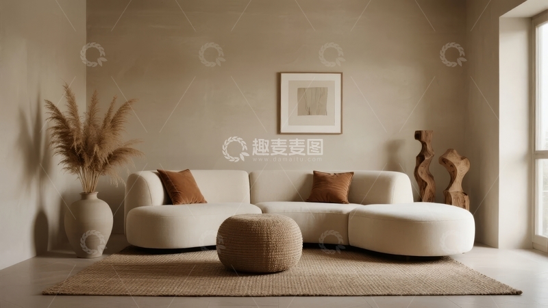 高清大图下载【趣麦麦图】现代简约风格客厅布置温馨舒适