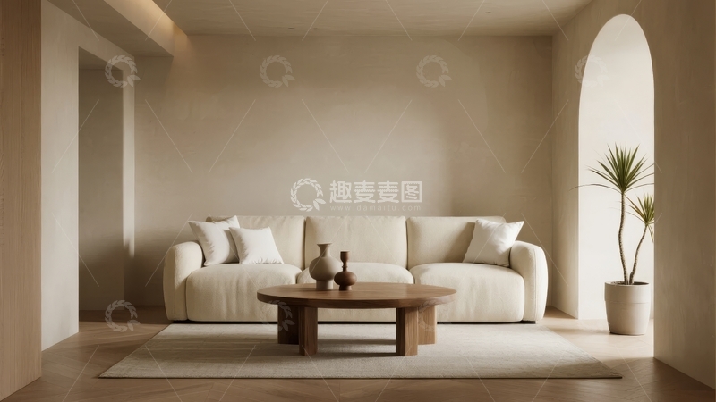 高清大图下载【趣麦麦图】简约现代风格客厅布置温馨舒适