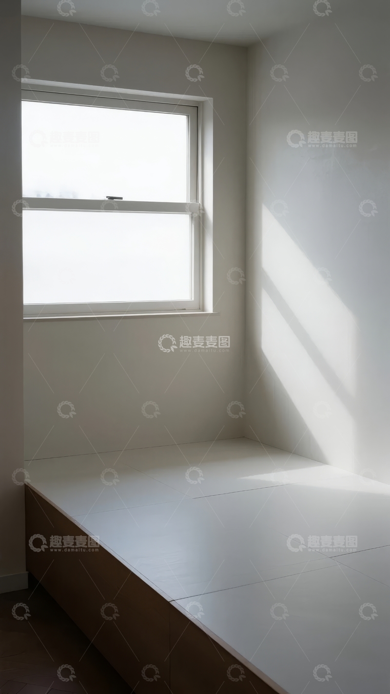 高清大图下载【趣麦麦图】简约房间角落窗户光影效果