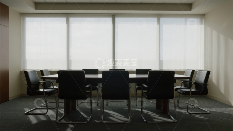高清大图下载【趣麦麦图】现代会议室配备长桌和多把椅子