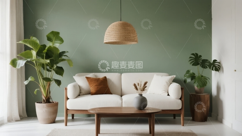 高清大图下载【趣麦麦图】现代简约风格客厅布置温馨舒适