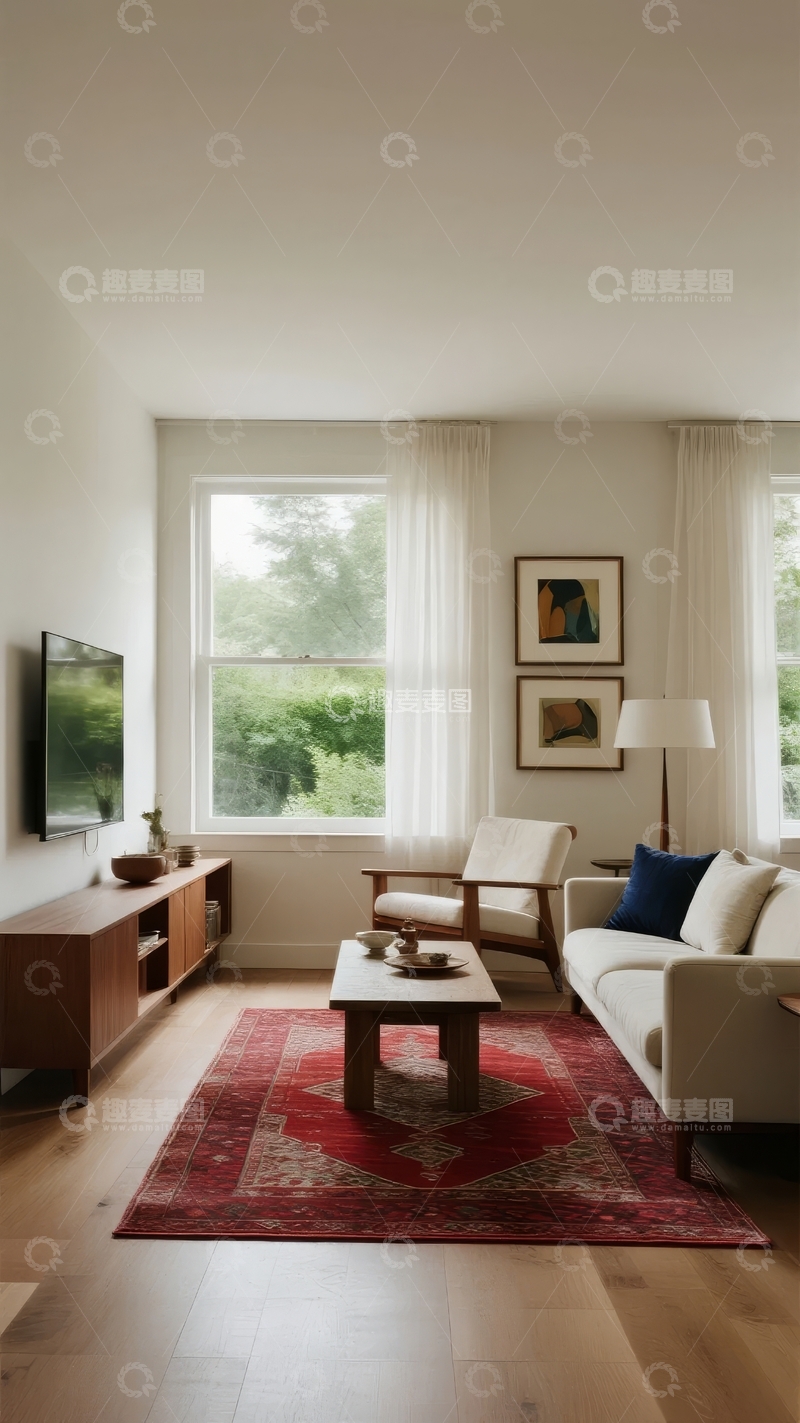 高清大图下载【趣麦麦图】现代简约风格客厅布置温馨舒适