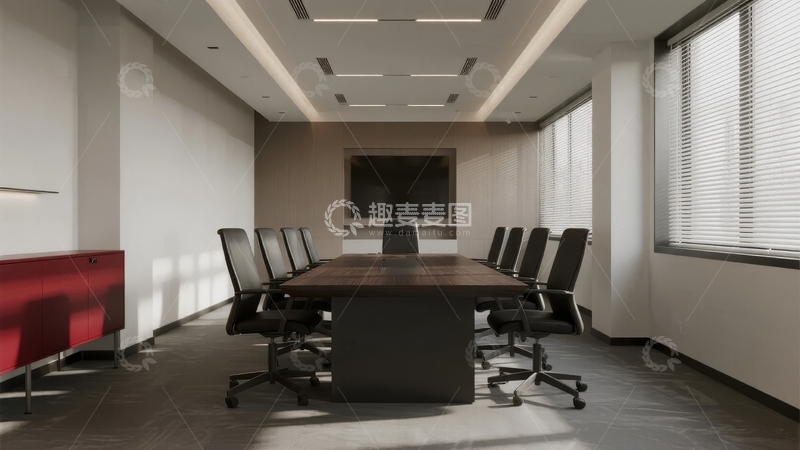 高清大图下载【趣麦麦图】现代简约风格的会议室内部场景