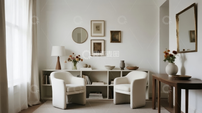 高清大图下载【趣麦麦图】现代简约风格客厅布置温馨舒适
