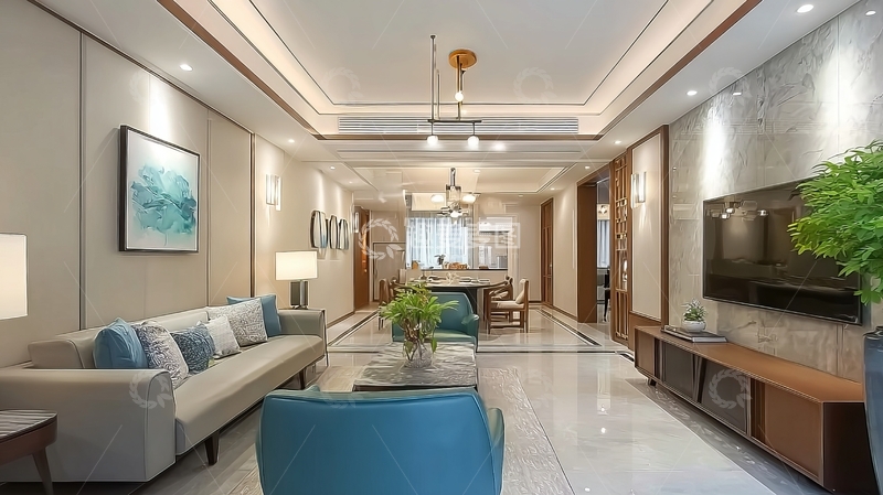 高清大图下载【趣麦麦图】现代简约风格客厅设计宽敞明亮