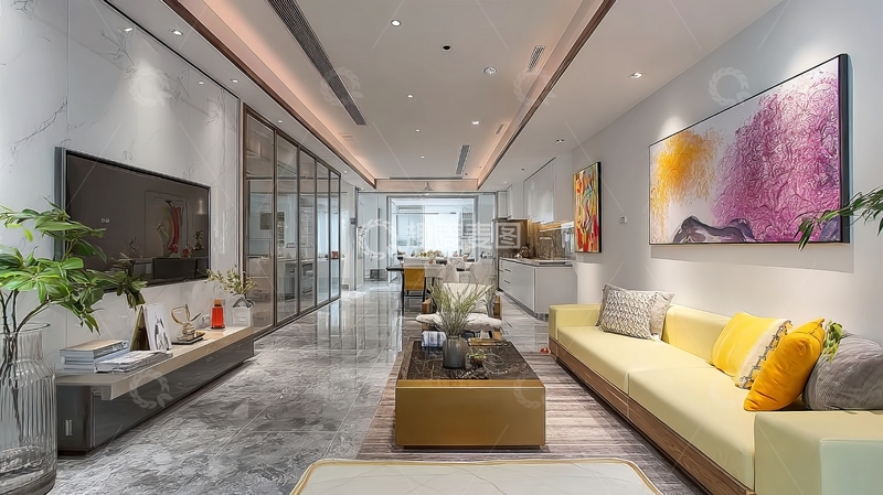 高清大图下载【趣麦麦图】现代简约风格客厅设计宽敞明亮