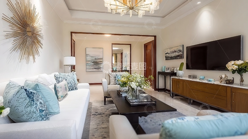 高清大图下载【趣麦麦图】现代客厅装饰优雅舒适布置