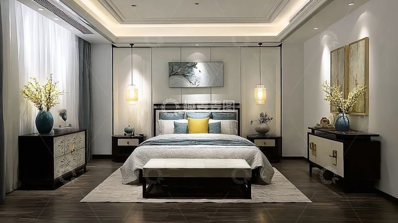 高清大图下载【趣麦麦图】现代简约风格卧室设计温馨舒适