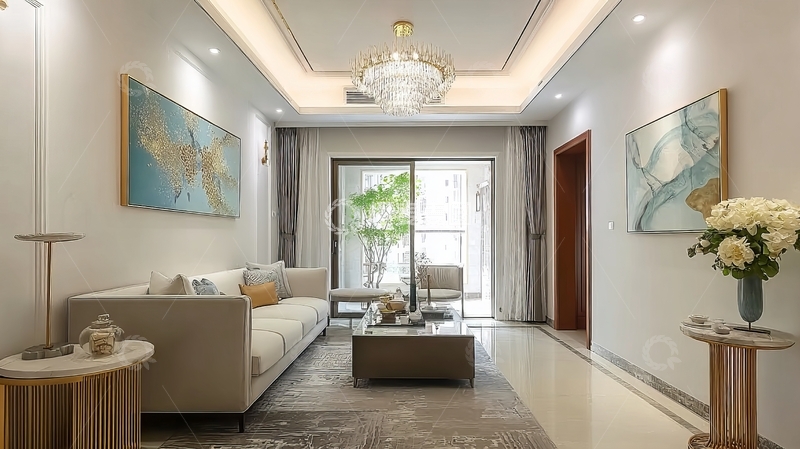 高清大图下载【趣麦麦图】现代客厅设计展示宽敞明亮的室内空间