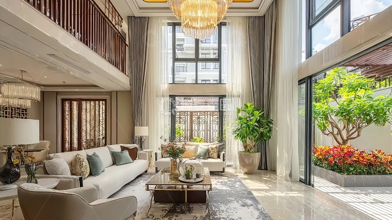 高清大图下载【趣麦麦图】豪华现代客厅设计宽敞明亮装饰精致