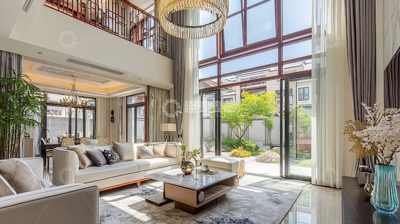 高清大图下载【趣麦麦图】现代豪华客厅设计宽敞明亮采光良好