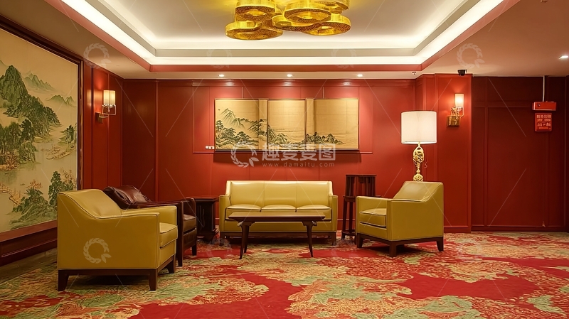 高清大图下载【趣麦麦图】中式风格客厅装饰典雅布置温馨舒适