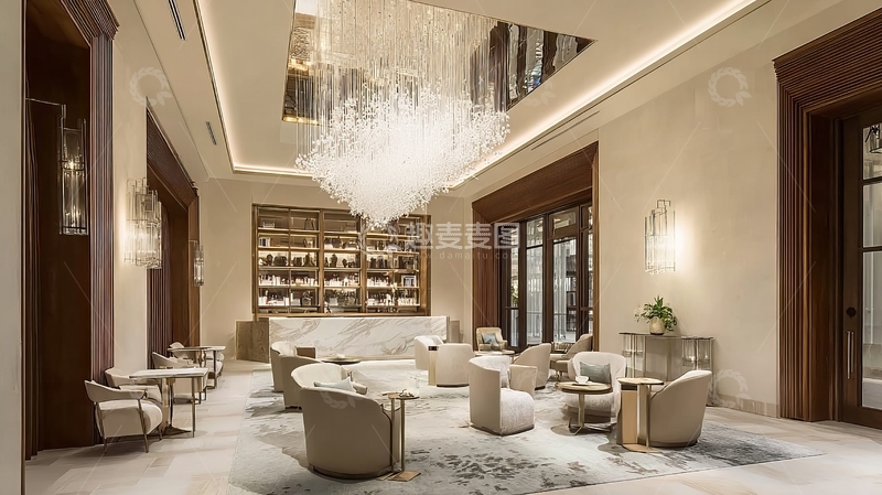 高清大图下载【趣麦麦图】豪华酒店大堂休息区现代设计风格