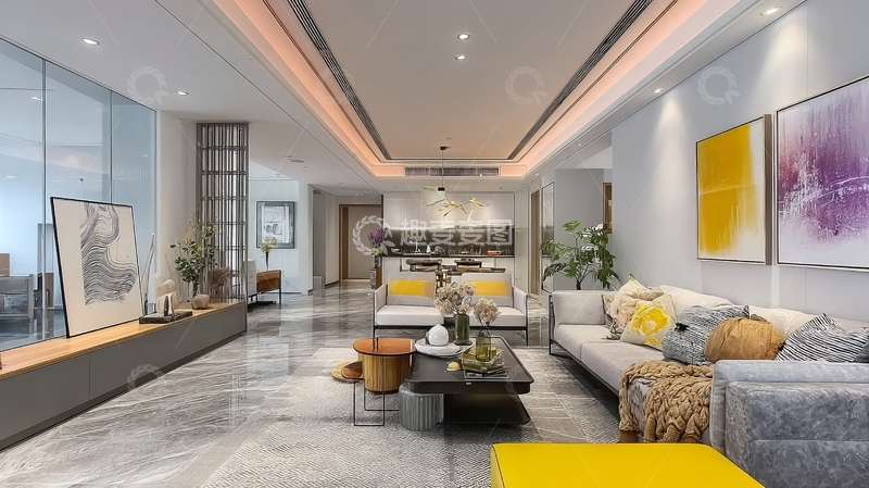 高清大图下载【趣麦麦图】现代简约风格客厅设计展示