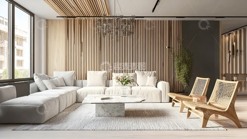 高清大图下载【趣麦麦图】现代简约风格客厅设计宽敞明亮